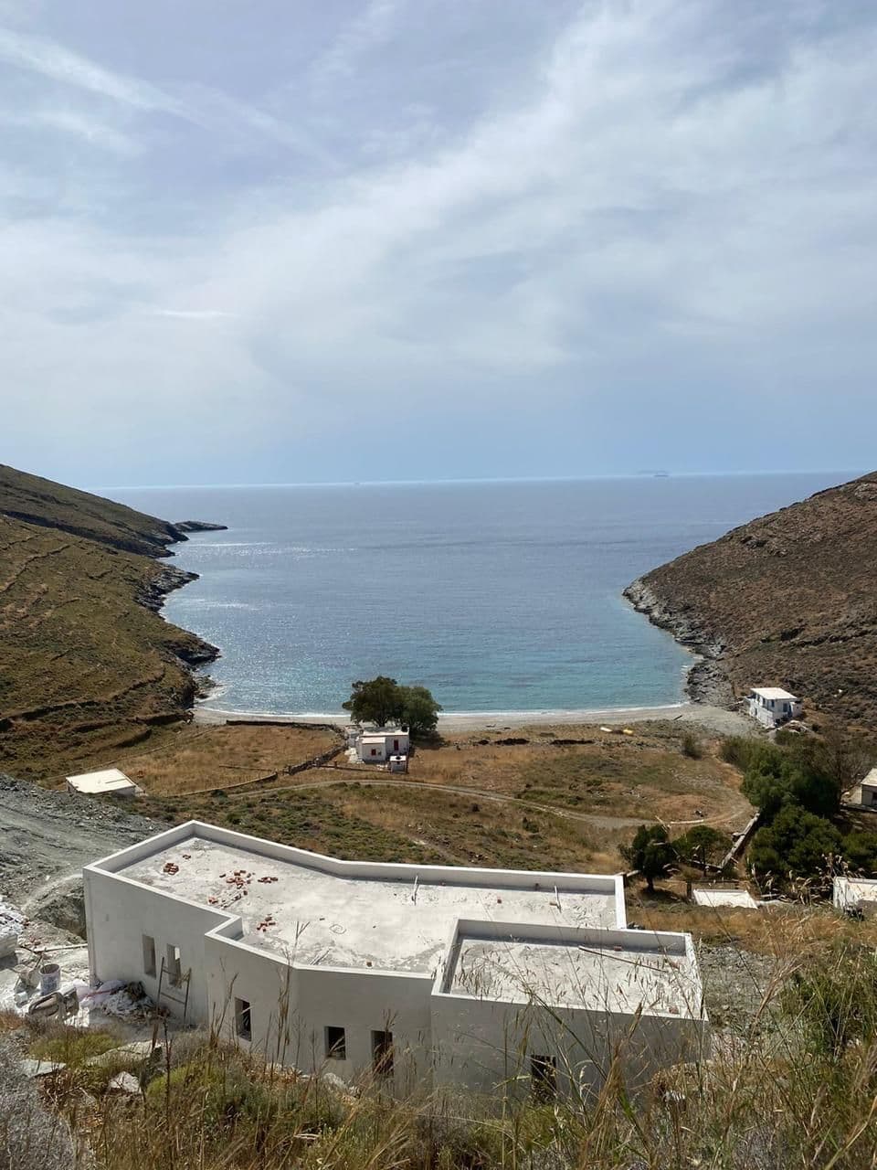 Hillside plot on Kythnos looking down to the sea